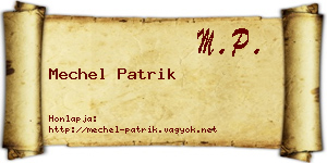 Mechel Patrik névjegykártya